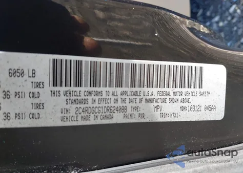 2013 Dodge Grand Caravan Sxt from USA, damaged, VIN 2C4RDGCG1DR624088